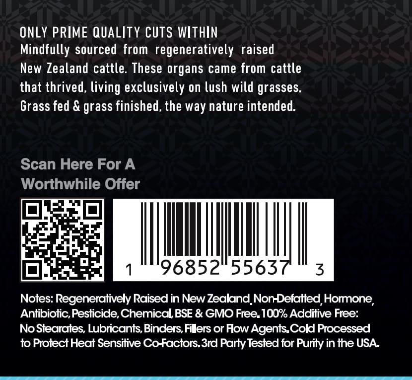 Angel of Independence - 13 ORGANS - New Zealand Grass Fed/Finished Beef Organ Supplement